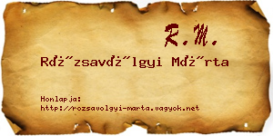 Rózsavölgyi Márta névjegykártya